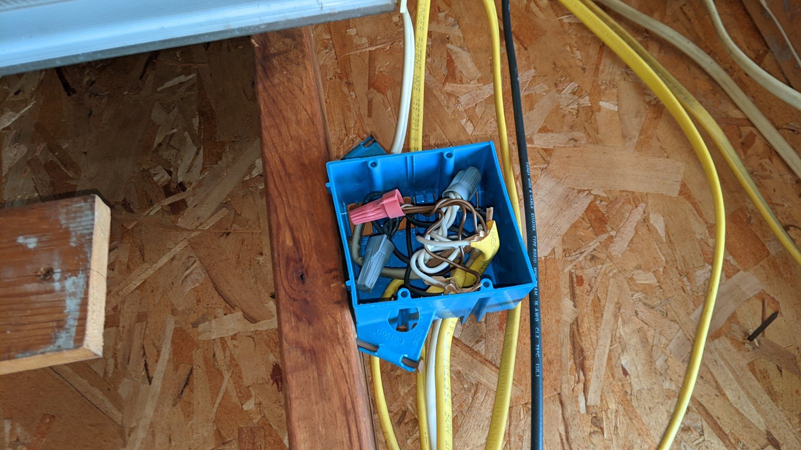Open junction box: no cover
