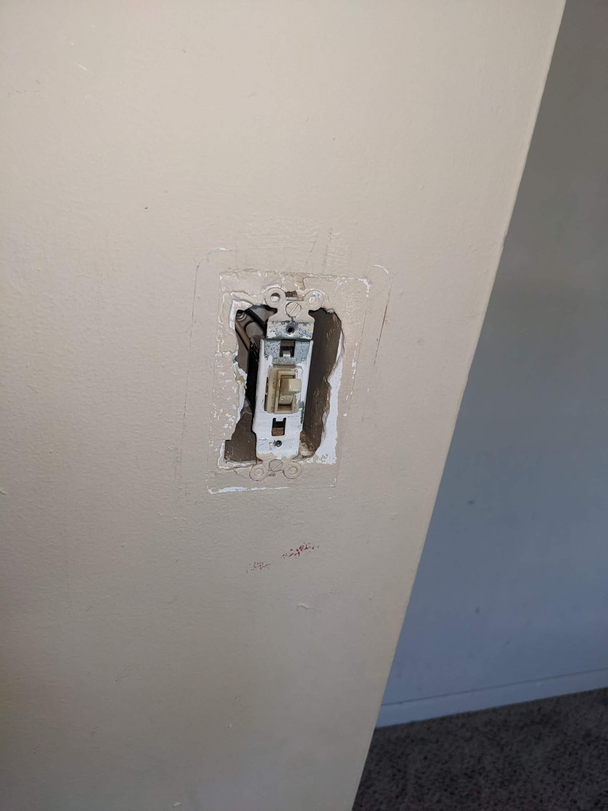 Light switch cover plate: missing