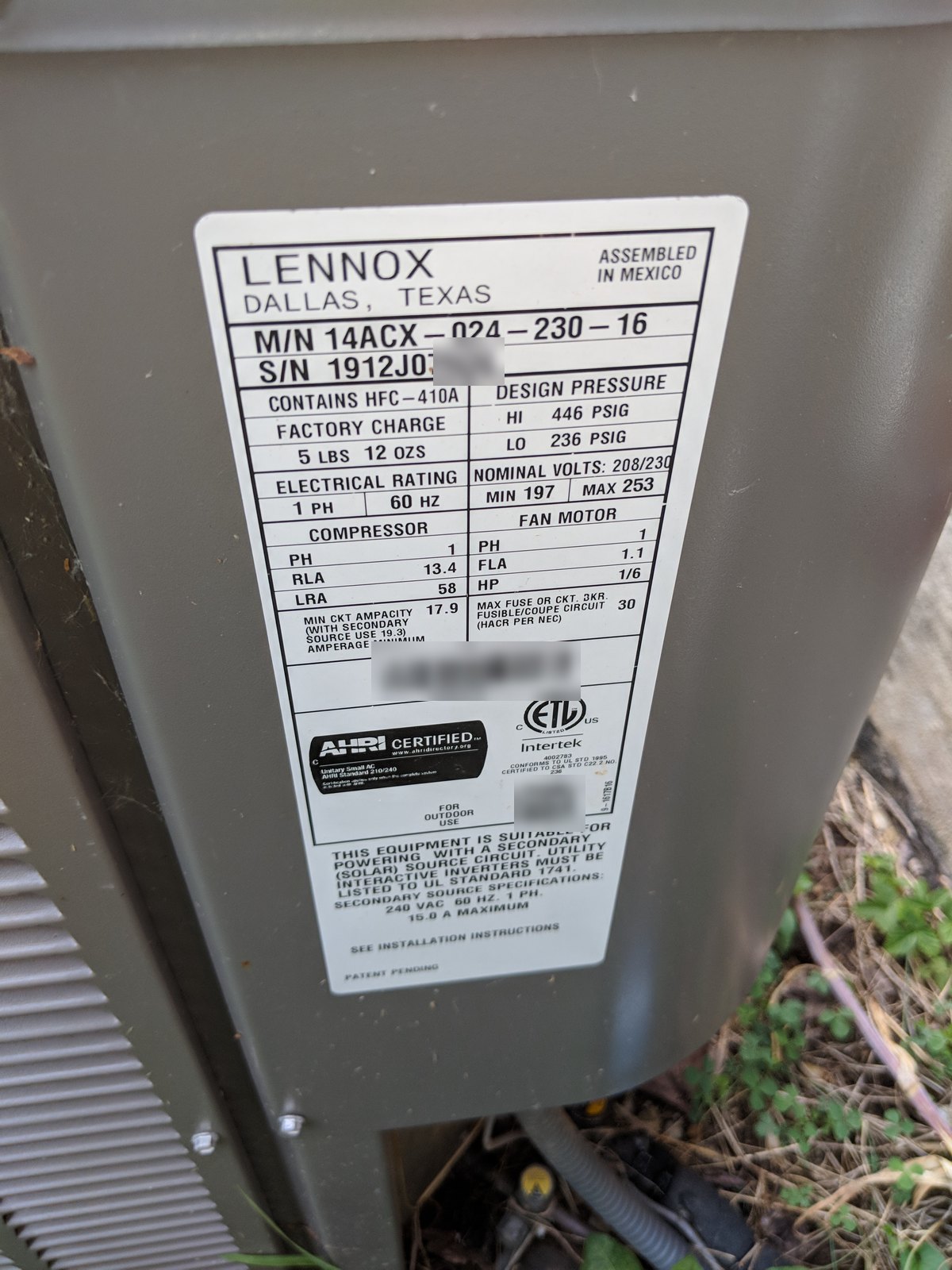 Air conditioner · Outdoor AC
