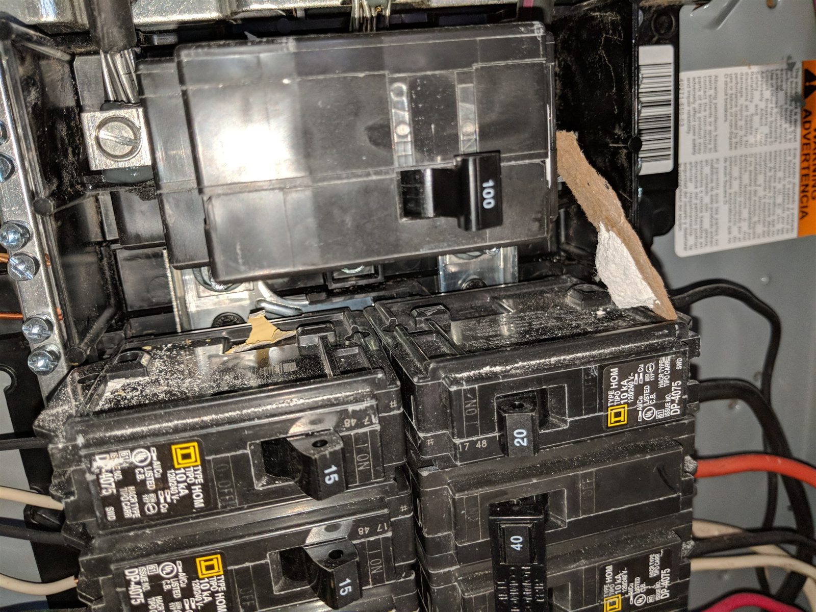 Equipment schedule · Main electric panel data plate