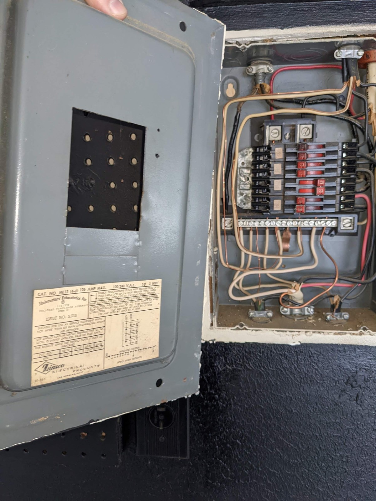Main electric panel · Breaker panel